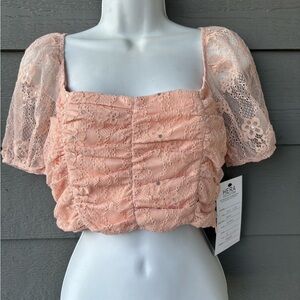 Hera Collection Peach Lace Blouse